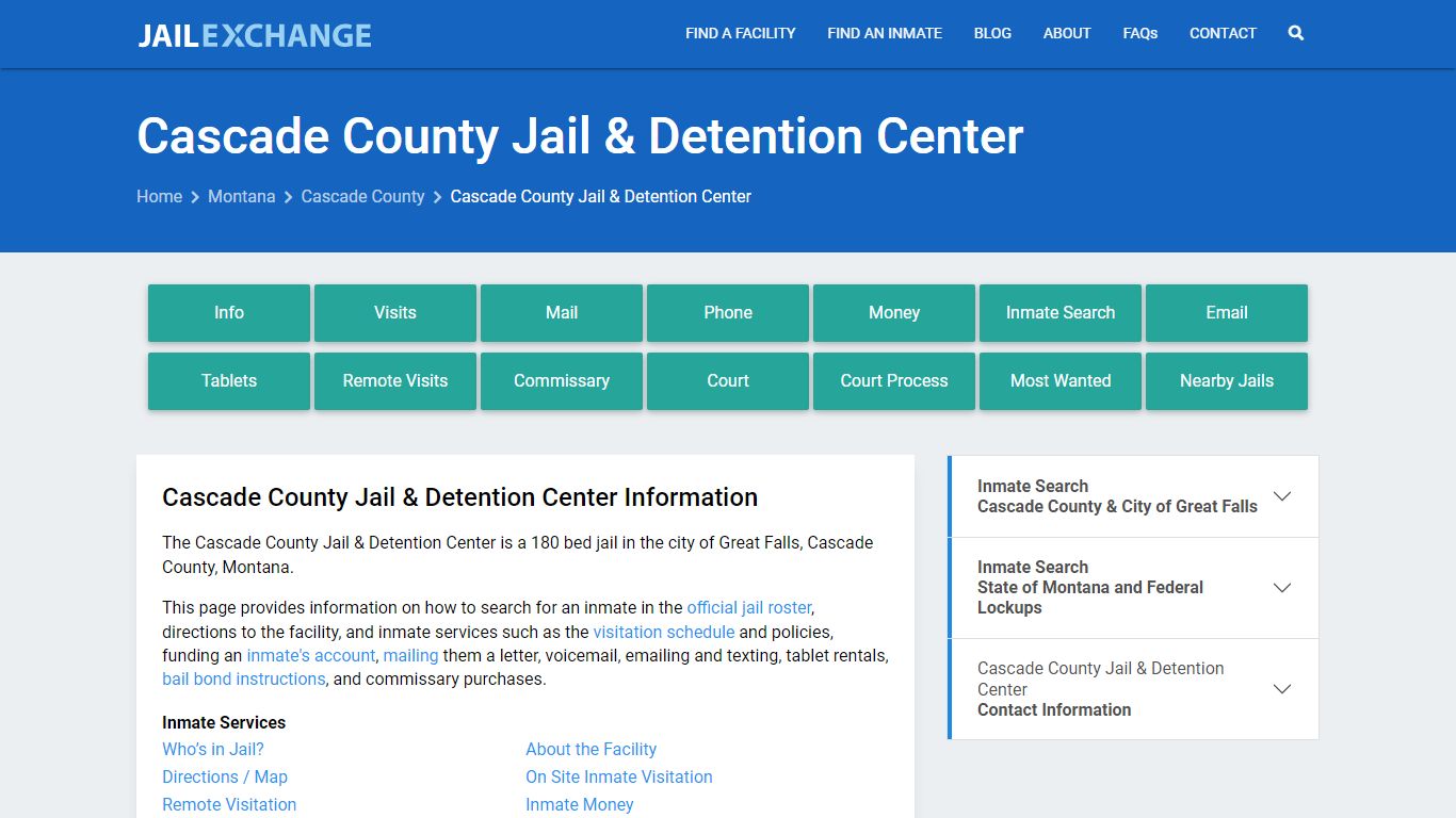 Cascade County Jail & Detention Center - Jail Exchange